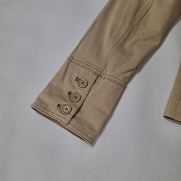 Jessica Sport Y2K Vintage Military Safari Cargo Jacket Blazer Sz 12 Khaki Travel - Picture 13 of 16